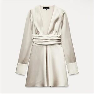 Elegant Cream Satin Dress